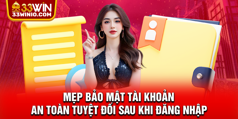 Đăng Nhập 33WIN - Truy Cập Nhanh, Bảo Mật Tuyệt Đối % Mẹo bảo mật tài khoản an toàn tuyệt đối sau khi đăng nhập